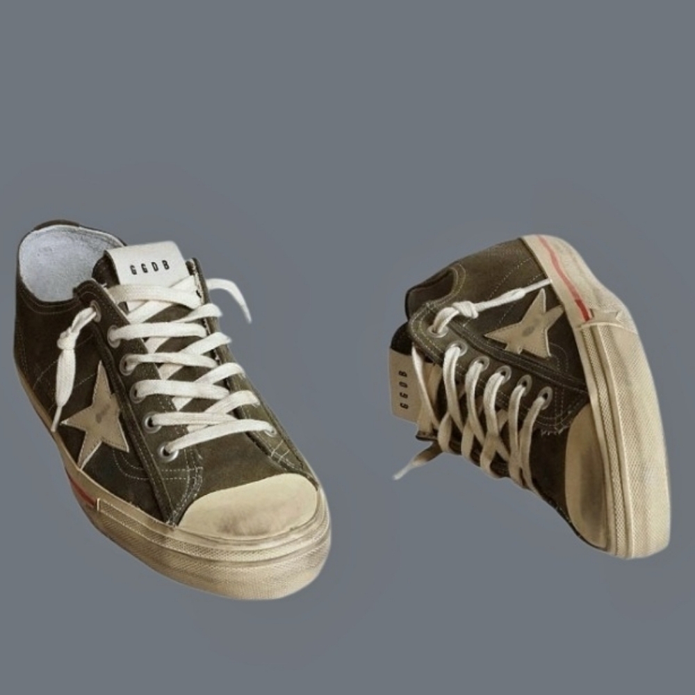 🍂Golden Goose Unisex Dark Green Suede V-STAR 2